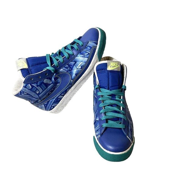 Nike Blazer High Top Shoe 317808-400 Womens Sz 8.5 Blue Running Athletic Sneaker - Picture 1 of 12